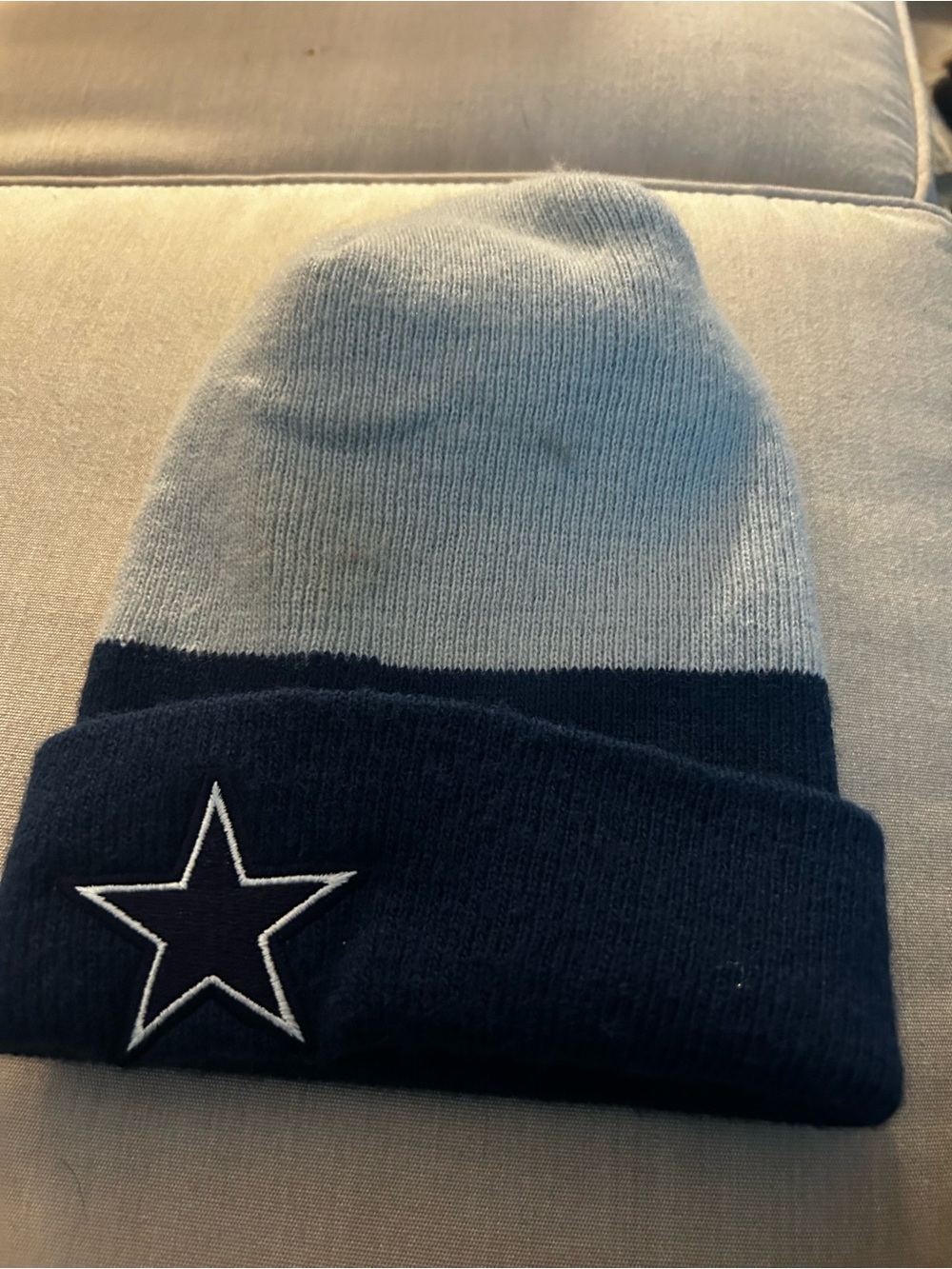 Dallas Cowboys Beanie Hat - Light Blue & Navy